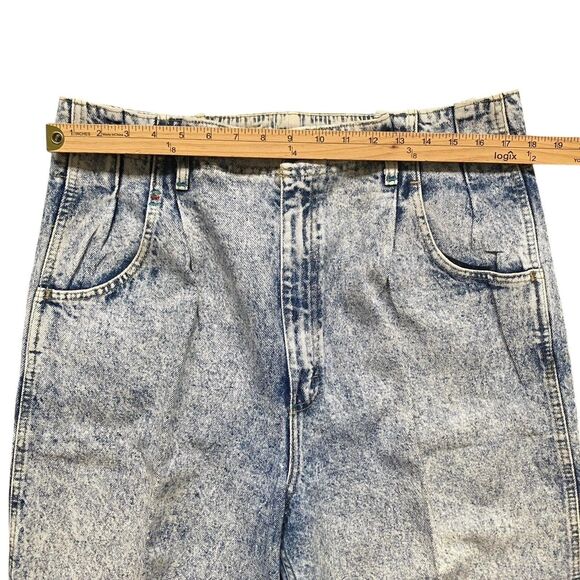 Vintage Lee 1980s Acid Wash High-rise Mom Jeans Women Size 18 Tapered Grunge - Picture 4 of 16